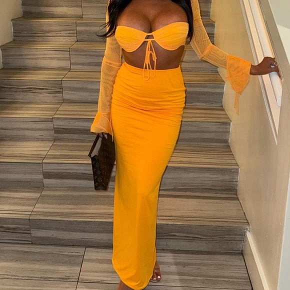 BABYBOO TANGERINE SKIRT SET - Picture 2 of 3